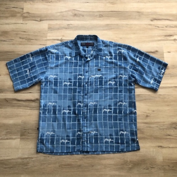 Phat Farm Blue Grid Pattern Shirt - Picture 2 of 10